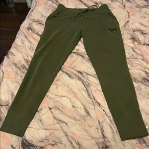 Olive Green PINK Cropped Seat Pants